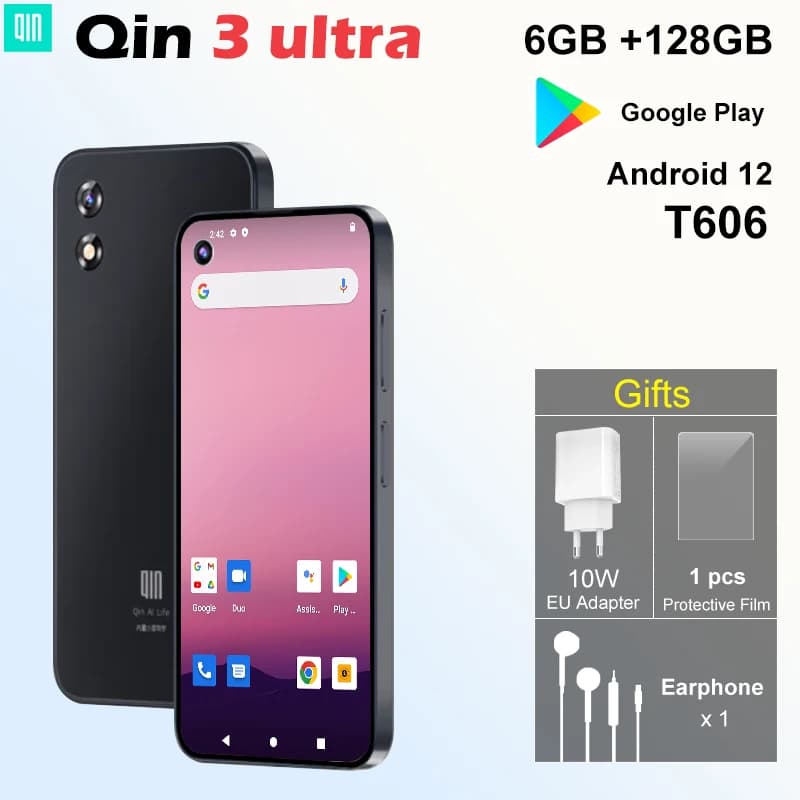 Qin 3 ultra T606 5.05 Inch 6GB 128GB Wifi Bluetooth 5.2 Touch screen 720*1520 Global Version Android Phone