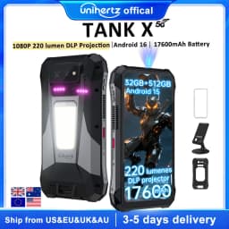 EU US Shipment Unihertz by 8849 TANK X Rugged Smartphone 5G Android 15 Built-in 1080P 220 Lumen DLP Projection 17600mah 32 512GB