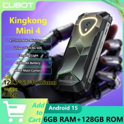 CUBOT Kingkong Mini 4 Rugged Phone Camping Light 4.7-Inch 90Hz Screen 16(6+10)GB+128GB Unisoc T616 4G 48MP Android Smartphone