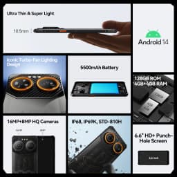 IIIF150 Air3S Rugged Smartphone 90Hz 16GB(4+12) 128GB 6.6'' Fullview Display 2.4M Drop 6m Waterproof Android 14 Ultra-Thin