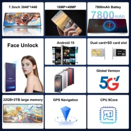 K-Touch S27 Ultra Mobile Phones Smartphone 7.3HD Cheap 4G 5G Dual Card Dual Standby Cell Phone 7800mAh Android 15 WIFI GPS Global Version Cellphones
