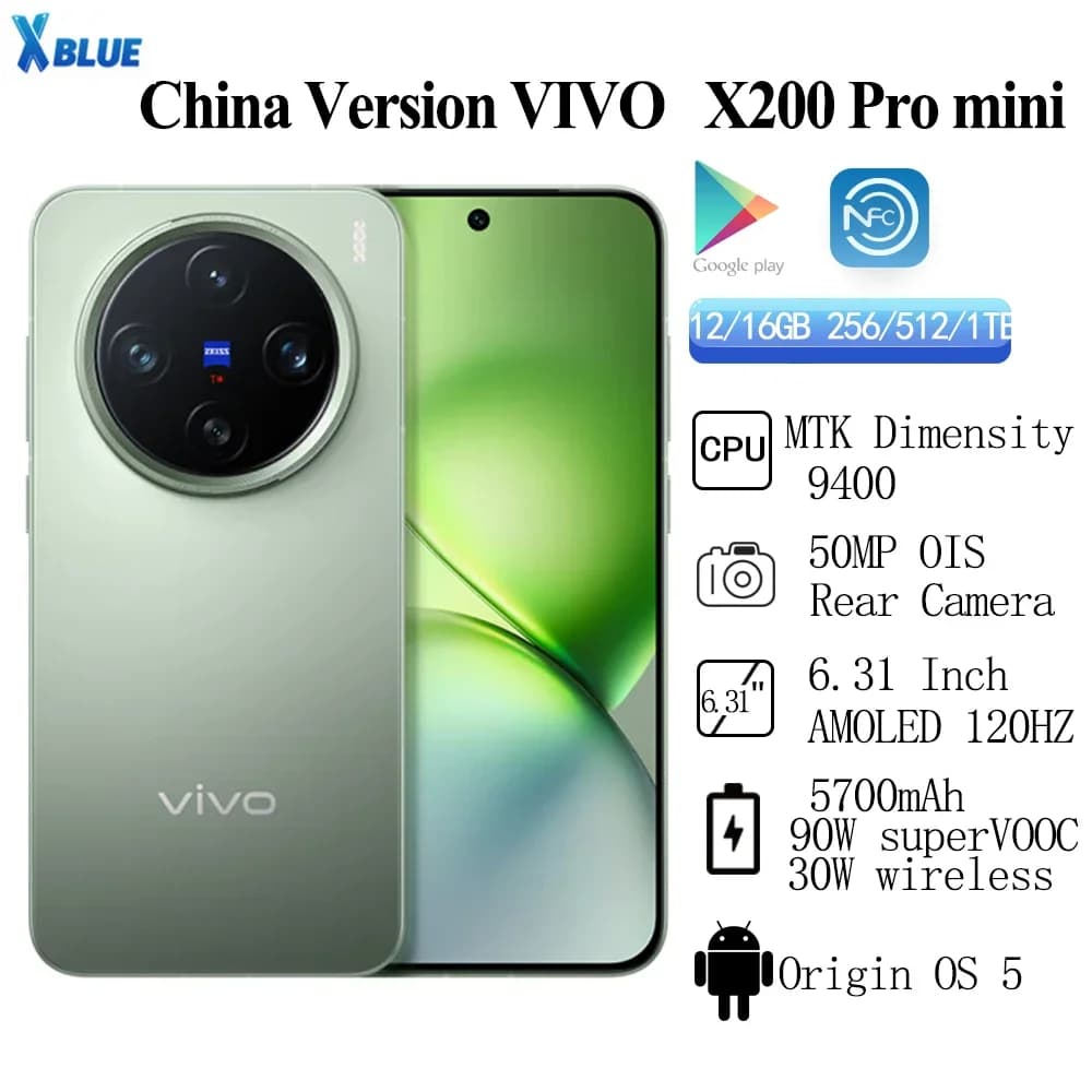 VIVO X200 Pro Mini Screen 6.31 Inch 120HZ AMOLED 50MP Rear Camera Dimensity 9400 5700mAh 90W SuperVOOC 30W Wireless