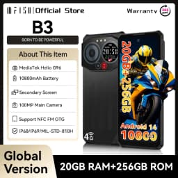 IIIF150 B3 Rugged Phone Dual Display 20GB RAM 256GB ROM 100MP Camera Ultra-Thin Rugged Smartphone 10800mAh G96 Android 14