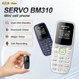 SERVO BM310 Super Mini Mobile Phone 2G GSM Magic Voice Dual SIM Standby Bluetooth Dialer 0.66" Very Small Backup Feature Phones