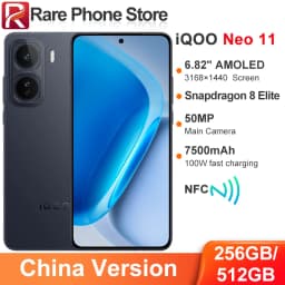 China Version iQOO Neo 11 6.82” AMOLED Scree Snapdragon 8 Elite 100W 7500mAh Battery 50MP+16MP Camera With Multilingual NFC