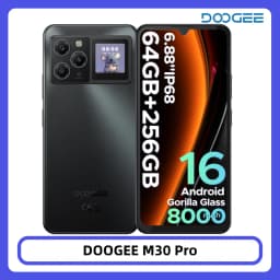 DOOGEE M30 Pro Smartphone Android 16 64GB+256GB IP68 Rear Display 6.88” 120Hz Display 8000mAh Battery 64MP Camera Cell Phone
