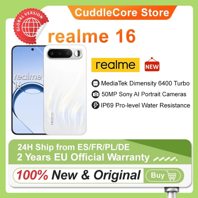 realme 16 5g Smartphone Europe Version 2026 New 6550Mah Titan Battery 45W Fast Charge Ip69