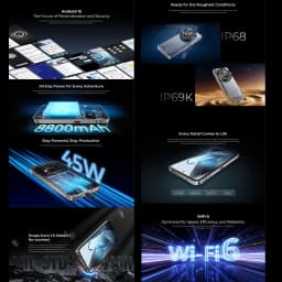 Oukitel WP200 Pro 24GB+1TB 5G Rugged Phone 6.7'' Android 15.0 MTK Dimensity 8200 108MP 8800mAh NFC Detachable Earphone Watch