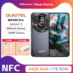 Oukitel WP200 Pro 24GB+1TB 5G Rugged Phone 6.7'' Android 15.0 MTK Dimensity 8200 108MP 8800mAh NFC Detachable Earphone Watch