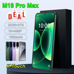 K-Touch Smartphone 5G For M18 Pro Max Smart Mobile Phones 7.3 Inch HD Full Display Cheap Cell Phone Android 22G+2TB Unlocked 7800mAh Battery 4G 5G Dual Sim Card 48MP+16MP Camera Face Recognition
