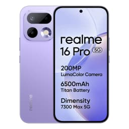 realme 16 Pro 5G Smartphone 6.78" 144Hz 50MP Group Selfie Camera 45W Charge 6500mAh Dimensity 7300-Max 5G Chipset