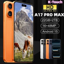 K-Touch Hot Mobile Phones A17 Pro Max Cell Phone Android 5G 7.3HD 22G+2TB Smartphone 16+48MP Dual Sim 7800mAh Unlocked Global Version