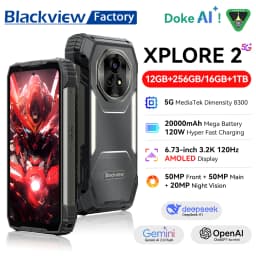 Blackview XPLORE 2 5G Rugged Phone 6.73" AMOLED Display 12GB+1TB MediaTek Dimensity 8300 20000mAh 120W Smartphone Android 15 NFC