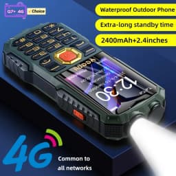 YEEMI Q7+ 4G CellPhone 2.4inch Dual SIM Card Flashlight Loud Speaker 2400mAh LTE Camera Waterproof Outdoor Mobile Phone