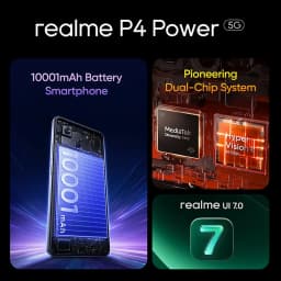 realme P4 Power 5G Smartphone /Cellphone 10001mAh Battery 80W Charge 6.8"144Hz Curved Display Dimensity 7400 Ultra Chipset 50MP Sony Camera