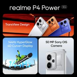 realme P4 Power 5G Smartphone /Cellphone 10001mAh Battery 80W Charge 6.8"144Hz Curved Display Dimensity 7400 Ultra Chipset 50MP Sony Camera