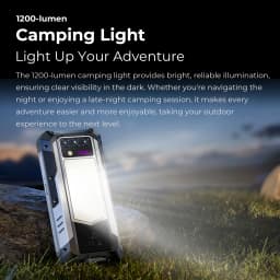 OUKITEL WP100 Plus Rugged Phone 36GB (12+24)+512GB 6.8'120Hz Screen 33000mAh 66W Fast Charge 18W Reverse Charging 1200‑lumen Camping Light 64MP Camera MediaTek Helio G100 Gemini AI NFC ESIM Android16 Outdoor Smartphone
