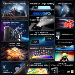 HOTWAV Cyber 13 Pro 150LM Flashlight 20GB+256GB 6.6'' FHD+ 2K 10800mAh 20W Fast Charging 64MP Android 13 Global