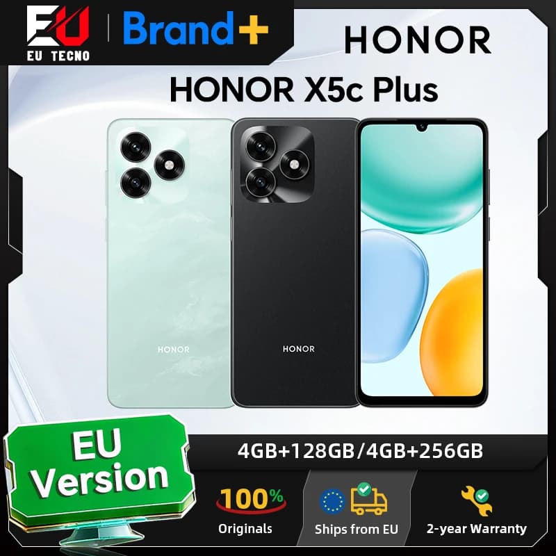 HONOR X5c Plus 4G,EU Version, 4G Smartphone, 5260 mAh Battery,50MP Main Camera, MTK Octa-core CPU,6.74-inch LCD Screen
