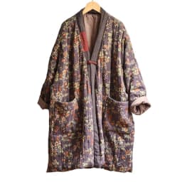 Johnature Women Vintage Print Floral Parkas Cotton Linen Coats Button V-Neck Long Sleeve 2025 Winter New Warm Female Long Coats