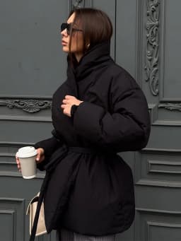 Solid Lace Up Cotton Coat Women Fashion Lapel Long Sleeve Pocket Warm Loose Short Jacket New Lady Winter Commute Street Outwears