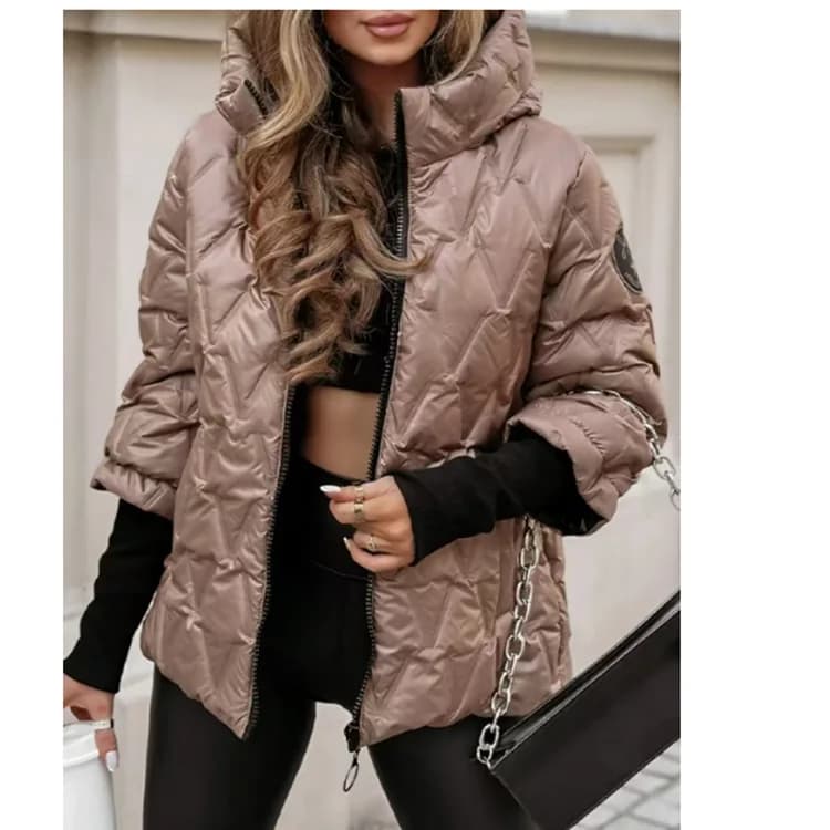 Women Parkas Full Sleeve Hooded Thick Solid Zipper Coats Loose Casual Pockets Streetwear Jackets Lady Warm Autumn Winter 2025