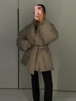 2026 Newly Upgraded Larger Cut Thicker Fabric Padded Coat Long Sleeve V-neck Tie Waist Women Coats Winter Commute Chic Outfit