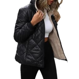 Hooded Short Coat Women Parkas Zipper Long Sleeve Cardigan Outerwear Solid Casual Warm Pocket Spliced Simple Jackets Winter 2025