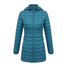 SANTELON Women Long Warm Parka For Women Ultralight Padded Puffer Jacket Coat With Detachable Hood Lightweight Outwear Clothing