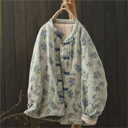 Johnature Vintage Buckle Floral Print Chinese Style Parkas 2025 Woman Winter New Long Sleeves Loose Single Breasted Parkas