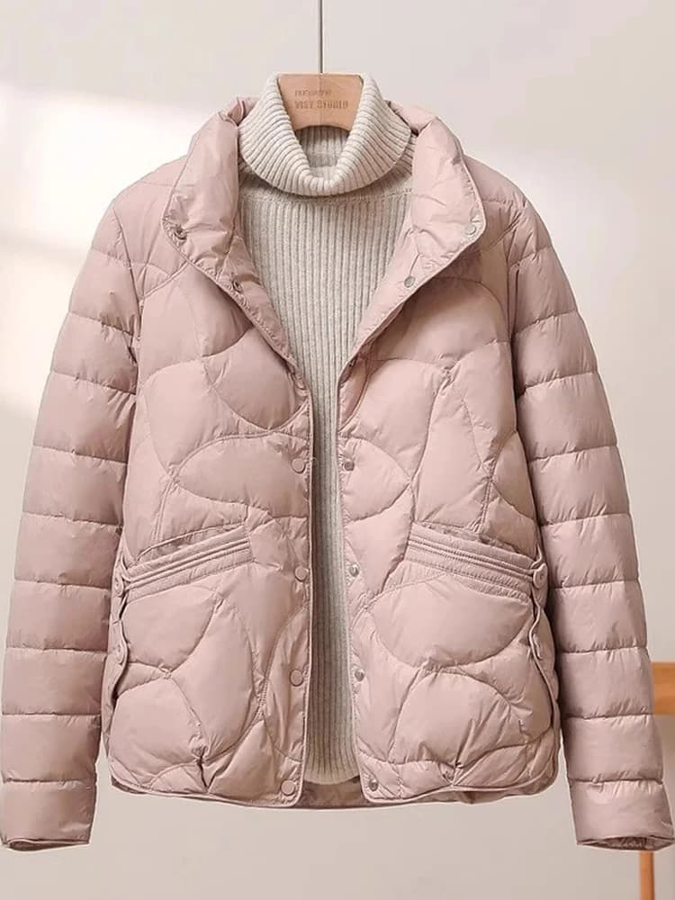 Women's Short Lightweight Cotton Jacket Warm Fashionable Versatile Inner Coat Spring Autumn Winter Seasonal Wear