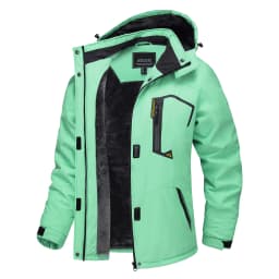 TACVASEN Women Winter Waterproof Ski Parka Jacket Thermal Fleece Windproof Casual Work Jacket Padded Snow Down Coat With Pockets