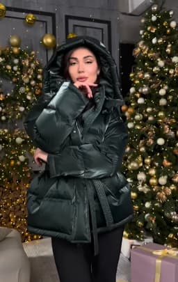 Women's Glossy Autumn Winter Hooded Cotton Padded Jacket Loose Long Sleeve Lace Up Warm Coat 2025 New Lady Fashion Party Outwear