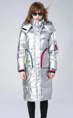Winter Glossy Long Hooded Jacket Parka Women White Duck Down Big Pocket Knee Length Down Jacket Female Warm Down Outwears Coat