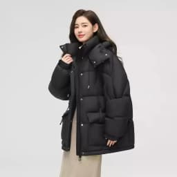 Women Winter New Down Cotton Jacket Short Fashion Korean Thickened Niche Colorblocking Hooded Jacket Cotton Jacket Winter