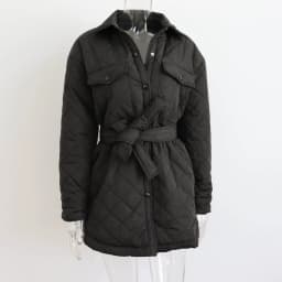 CM.YAYA Vintage Women Argyle Long Sleeve Single Breasted Lapel Collar Slim Parkas Jacket 2022 Autumn Winter Warm Trench Outwear