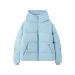 JNLEAOG Autumn New Faionable Street Sle Women's down Cotton Jaet Long Sve Hooded Versatile Sli Snow Series Coat