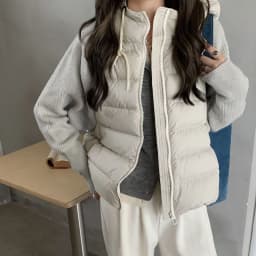 Lightweight Knitted Sleeve Patchwork down Cotton Jacket Women's Short Fake Two-Piece Hooded Cotton Coat Outerwear Warmth