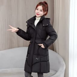 Detachable Hat down Cotton Jacket Large Size Loose Anti-Aging Mid-Length Women's Outerwear Winter Clothes New Arrival 2025