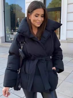 Warm Parkas Women Long Coats 2025 Autumn Winter Khaki Black Long Sleeve Coat Khaki High Waist Casual Elegant Y2k Jackets Thick