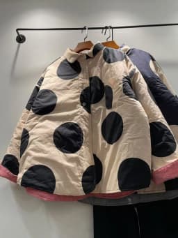 Winter Women's Long Sleeve Cotton Shirt Double Sided Wear Polka Dot Warm Cotton Jacket Coat Female Fashion Korean Style