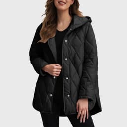 2025 Autumn Winter Fashion Cotton Jacket Coat Women's Parkas Casual Curled Edge Hooded Cotton Padded Coat Lattice Outerwear