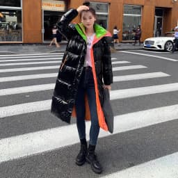 2025 New Waterproof Coats Fashion Winter Down Cotton Jacket Womens Glossy Colorful Femme Thick Warm Long Hooded Puffer Parkas