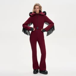 Thicken Warm Women's Skiwear Pink High Collar Hooded Cotton Padded Coat Straight Leg Zipper Pant 2025 New Winter Lady Ski Suit