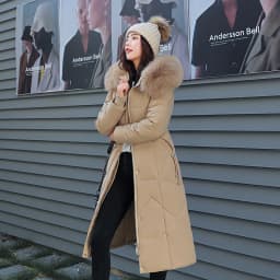 Women Maxi Lenth Parkas Coats Hooded Jacket Oversize Solid Zipper Fur Collar Long Sleeves Loose Thick Casual 2025 Autumn Winter
