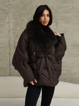 Faux Fur Padding Women's Jacket Fashion Lace Up Long Sleeve Loose Female Coats 2026 Winter Street Chic Thicken Lady Outerwears