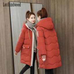 2023 Winter Women Jacket Coats Long Parkas Female Down cotton Hooded Overcoat Thick Warm Jackets Windproof Casual Student Coat