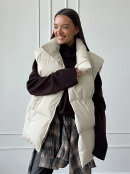 Bornladies Women's Cotton Vest Jacket Autumn Winter Thicken Warm Loose Casual Vest Parkas Jacket Sleeveless Cotton Clothing
