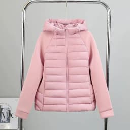 2026 Fashion Patchwork Cotton-padded Coat Women's Short Parka Autumn Winter Hooded Light-thin Spliced Jacket Lady Slim Outerwear