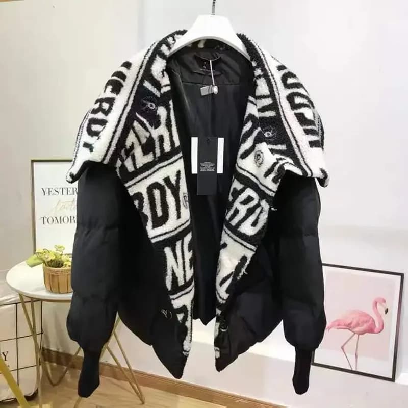 Women Large Size Coat 2026 Autumn Winter New Item Korean Retro Jacket Women's Clothing Splicing Fake Two-piece Cotton Jackets